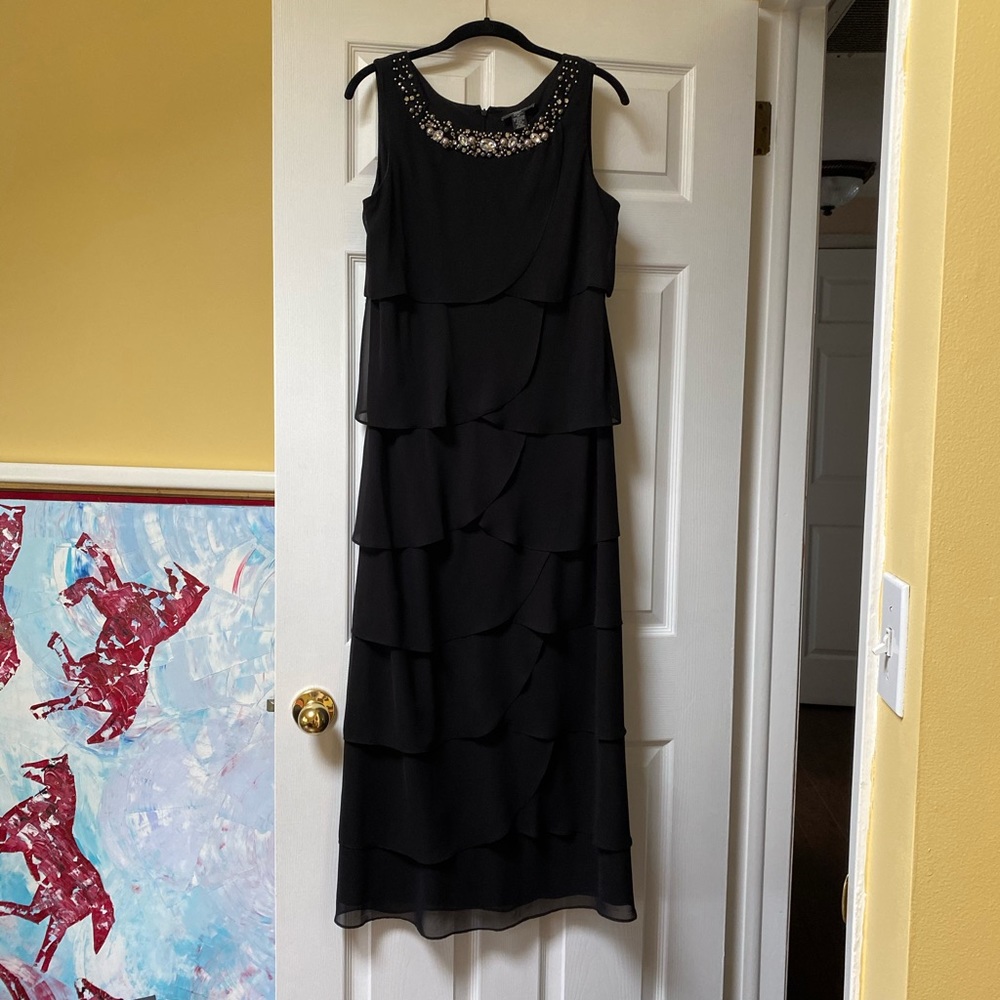 R & M Richards Gown with Beaded Neckline